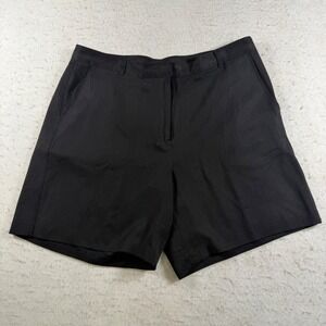 Tommy Bahama Womens 14 Black 100% Silk Herringbone Dress Shorts Resort Wear 3033